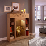 Камин декоративный, 100х28х110, Абау, портал, с ящиком, из массива сосны, натуральный бейц, Dipriz