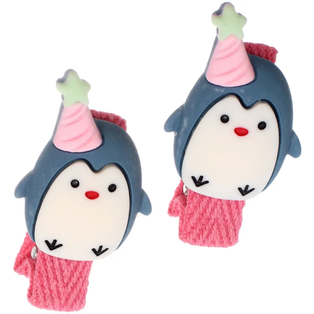 Зажимы для волос детские 2 шт «РОЗОВОЕ ОБЛАКО», пингвинятки, цвет как на фото, 2*3,5см●