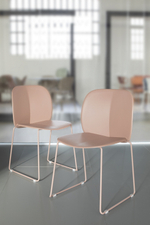 Стул пластиковый на полозьях Scab Design Mentha Go Green, тортора