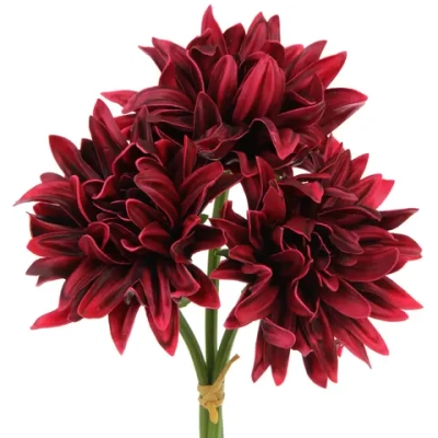 Цветы искусственные «Natur» 34см Хризантемы 3шт бордовые