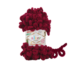 Пуффи (Puffy) пряжа Alize 100%микрополиэстер 5х100г/9,2 м 987 спелая вишня