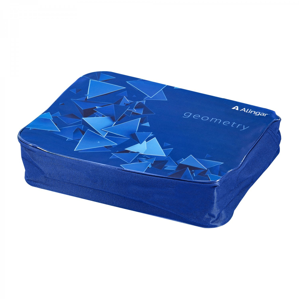 Папка с ручками 1 отделение, А4 260х340х80 мм, Alingar, ПВХ, ручки тесьма, дизайн с одной стор, молния сверху, внутр. карм, "Геометрия. Треугольники"