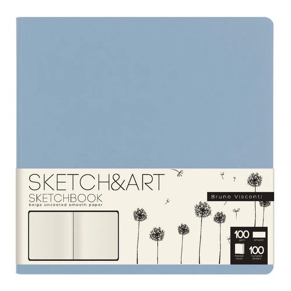 Sketchbook Sketch&amp;Art, Original Flex (зефирный голубой), 145×145 мм, 100 л., бежевый 100 г