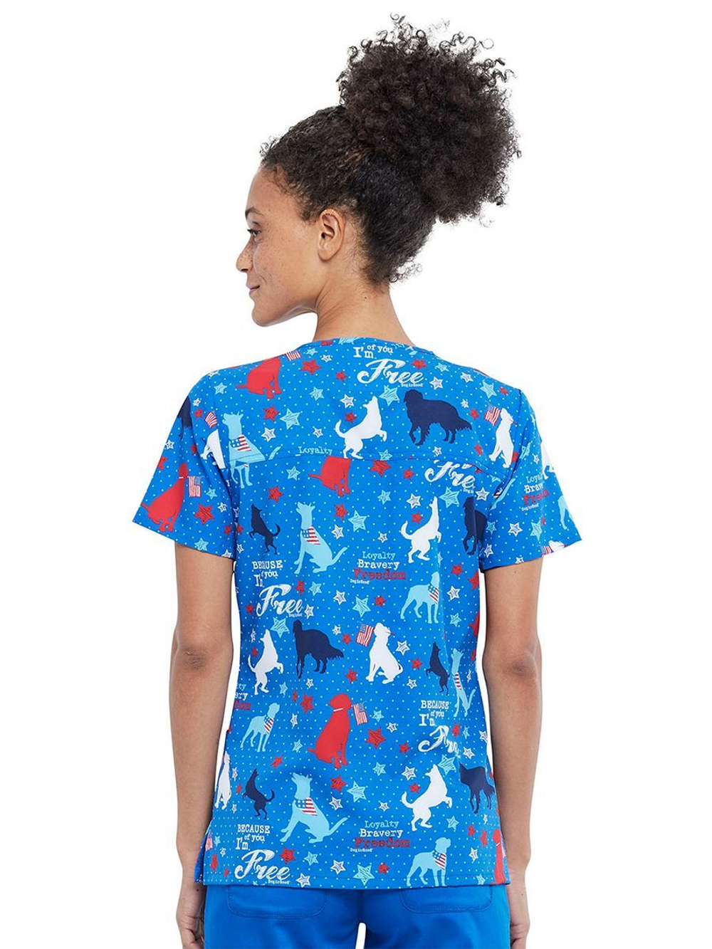 Топ медицинский женский Cherokee CK671, собачки, M