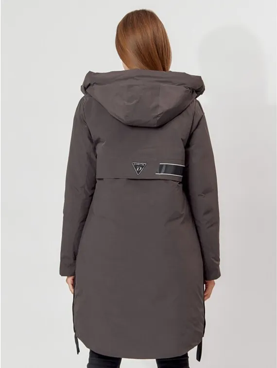 Пальто утеплённое женское, цвет тёмно-серый, размер 50