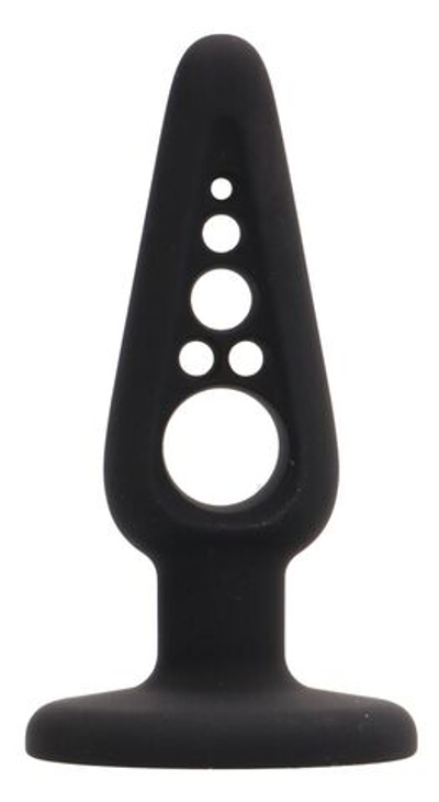 Черная анальная пробка 4 Inch Hollow №4 - 10 см. (Цвет: черный)