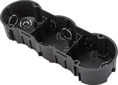 Подрозетник Greenel / Гринэль трехместный с металлическими лапками 212х70х45мм, GE40024 для полых стен / установочная коробка