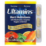 California Gold Nutrition, Ultamins, мультивитаминный комплекс для мужчин с коэнзимом Q10, грибами, ферментами, овощами и ягодами, 60 растительных капсул