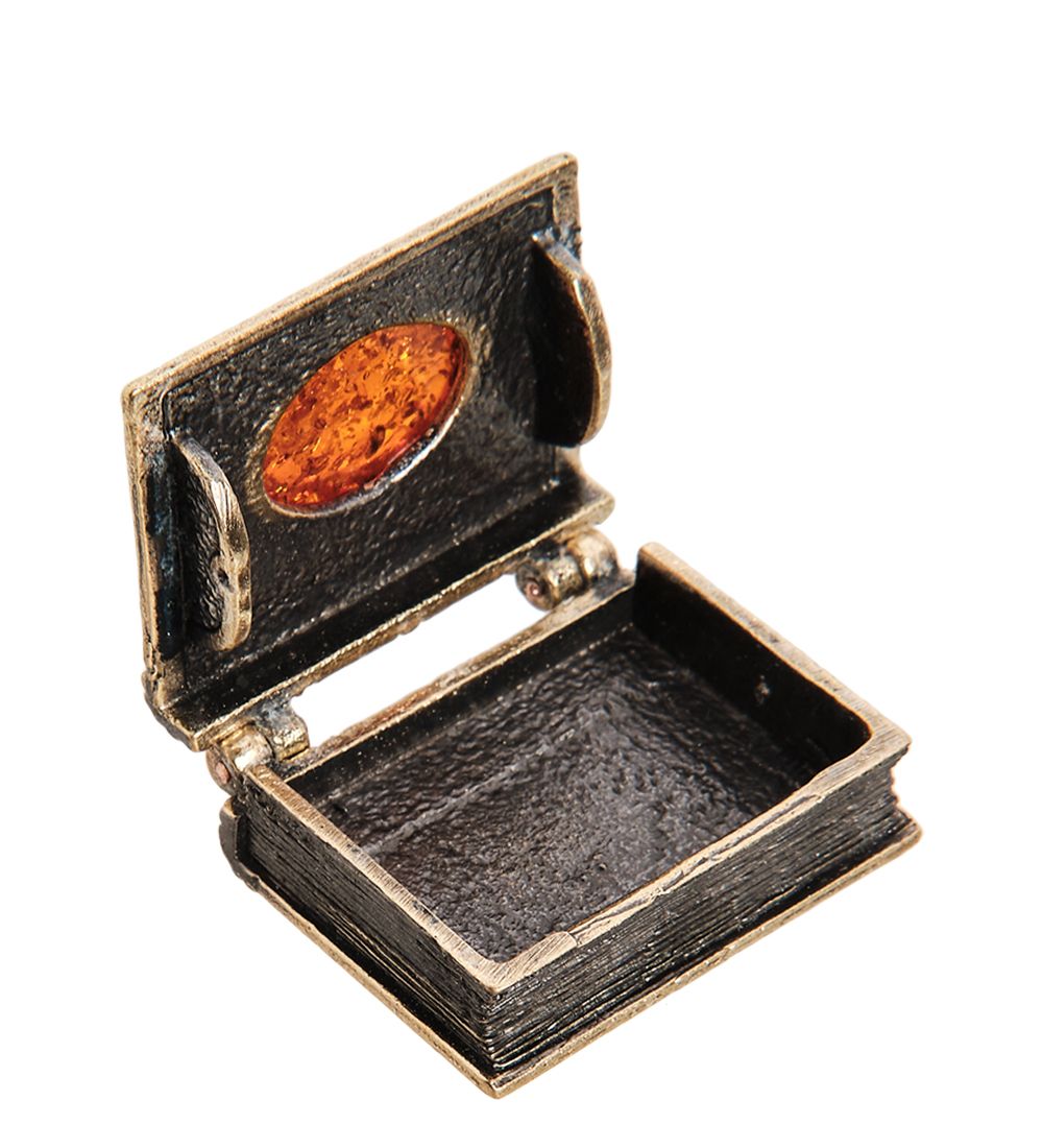 Народные промыслы AM-2042 Фигурка «Книга тайн» (латунь, янтарь)