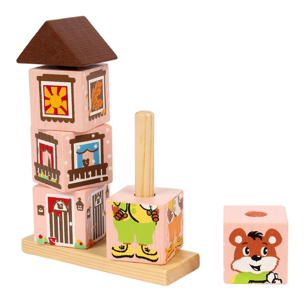 Кубики на палочке "Мишка" 7 шт (Томик)