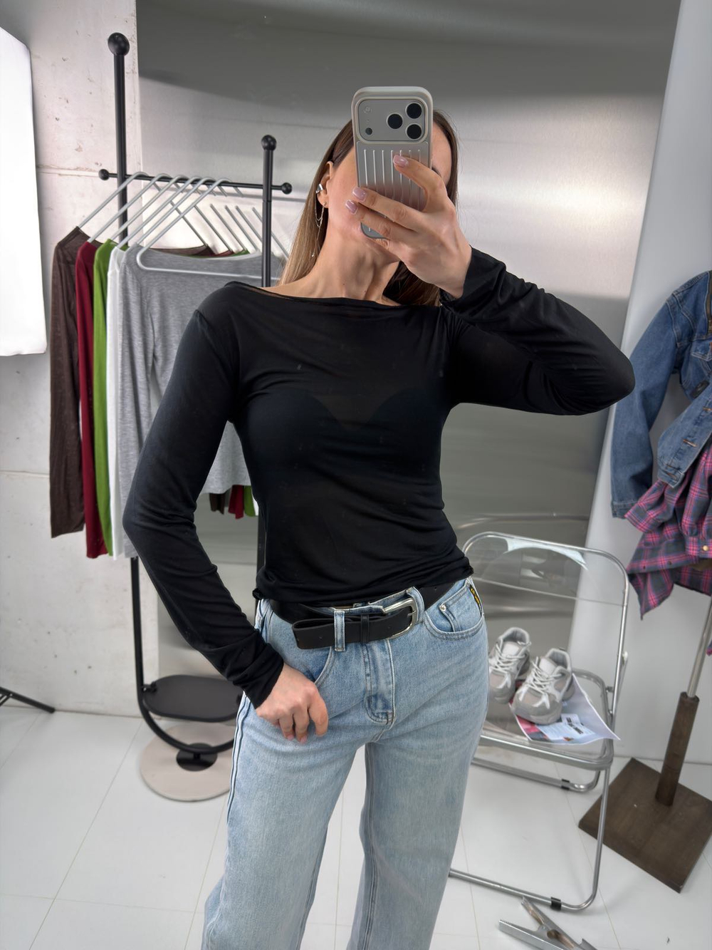 Лонгслив женский арт. 0100 цвет "чёрный"