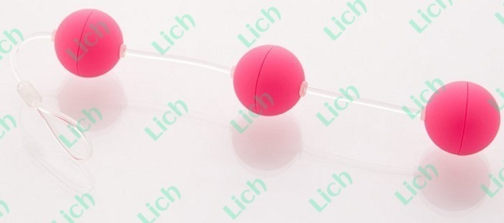 Анальная цепочка из 3-х розовых шариков