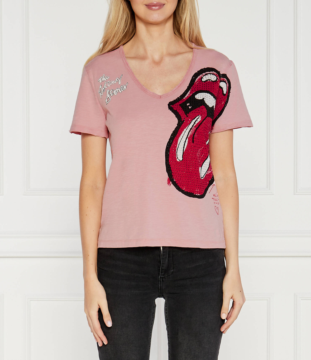 Футболка DESIGUAL. X THE ROLLING STONES Desigual - розовый(24SWTK30)