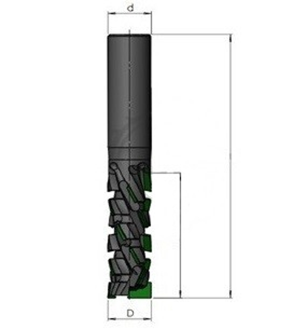 PCD фреза D.20x34 S.20х40 Z=2+2HM RH