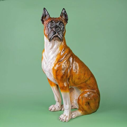 Винтаж: Винтажная напольная скульптура «Боксер»