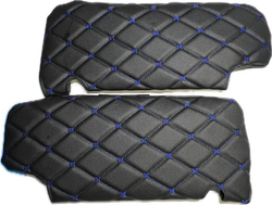 Чехлы на козырьки ЛАДА Приора Priora (синяя нить Бабочка)