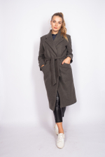 Удлиненное пальто из кашемира с поясом купить