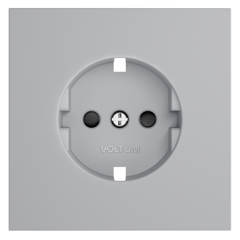 Накладка для розетки с заземлением и защитными шторками, S70 (серый)