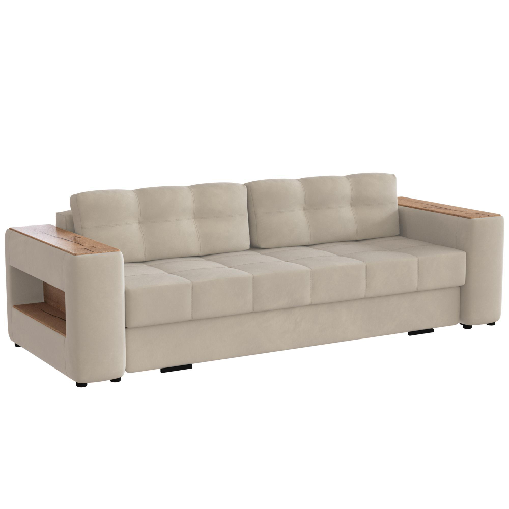 Диван раскладной Доро, бежевый/мдф дуб канадский