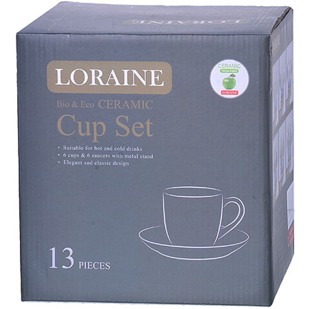Чайный сервиз Loraine 29893 на металлической подставке 13 пр.
