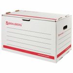 Короб архивный (306х525х338 мм), гофрокартон, белый, BRAUBERG, 126522