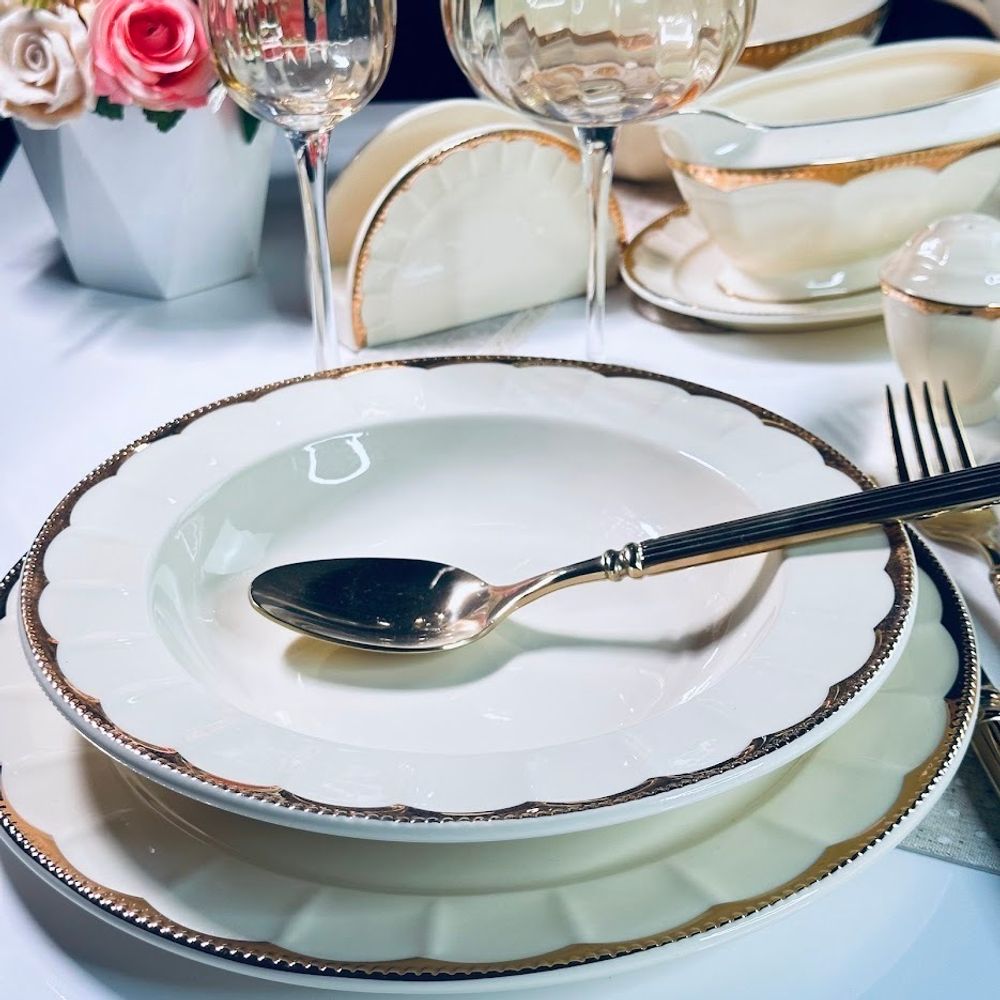 Lenardi 205-935 Набор из 6 глубоких тарелок 23см ИМПЕРИАЛ ЗОЛОТО в под.уп.(х6)Фарфор