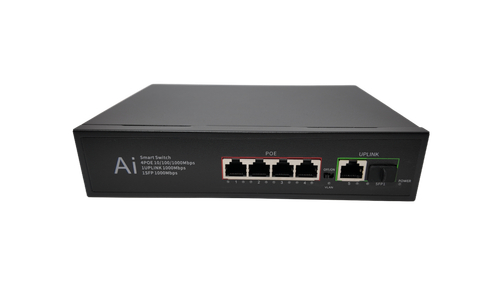 Коммутатор POE 04G11GB на 4 порта Full Gigabit 4+1+1 Built-in- POE RJ45 Порт: 1 Гбит/с