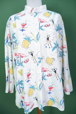 Рубашка с ярким принтом, визуально 52/54 размер