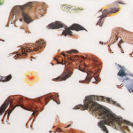 Наклейки "Дикие животные" 21,5*11см. светятся в темноте