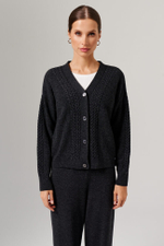 1908 Кардиган женский (темно-серый меланж)