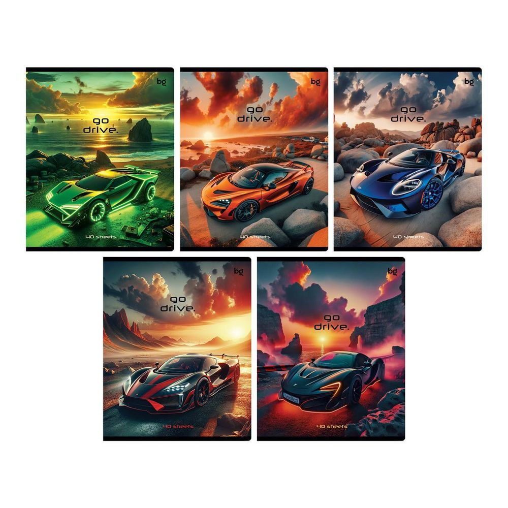 Тетрадь 40л А5, клетка &quot;Go drive&quot;(BG)