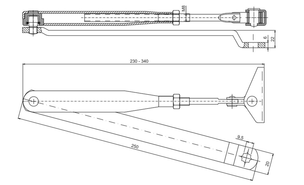 Доводчик двер Apecs DC-20.4/1050/085-A2-SL