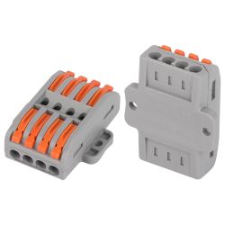 Клемма ЭРА NO-225-455 проходная с монтажной площадкой 222-2414Р с рычагами 4 полюса 0.08-2.5/4 мм2 упаковка 1 шт