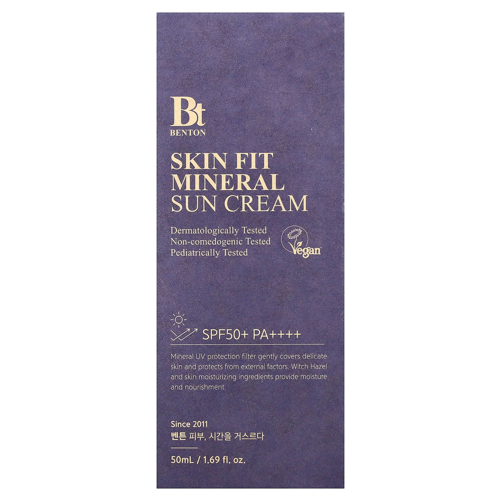 Benton, Skin Fit Mineral Sun, крем для лица с минералами, SPF 50+/PA++++, 50 мл (1,69 жидк. унции)