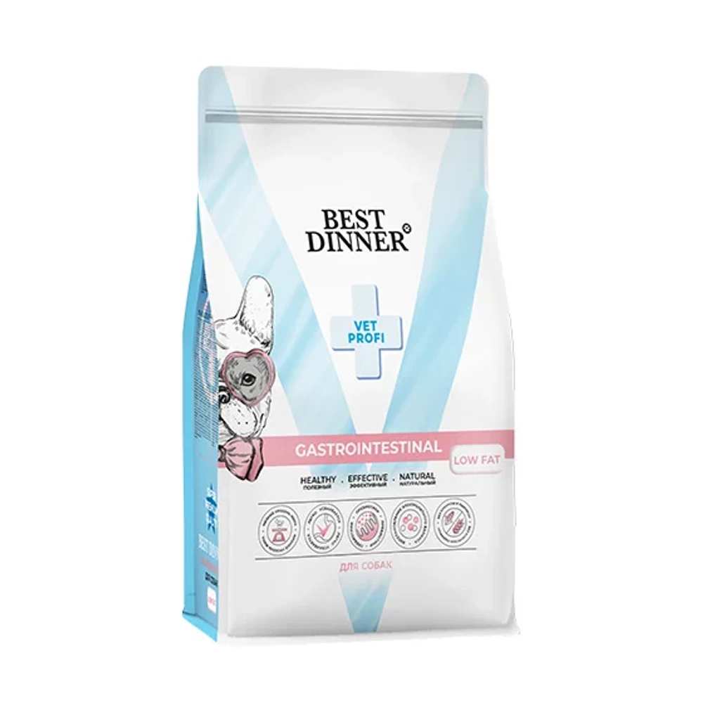 BEST DINNER (Бест Диннер) Vet Profi Gastrointestinal Low Fat Сухой корм для взрослых собак всех пород при нарушениях пищеварения, с мясом птицы, 2 кг