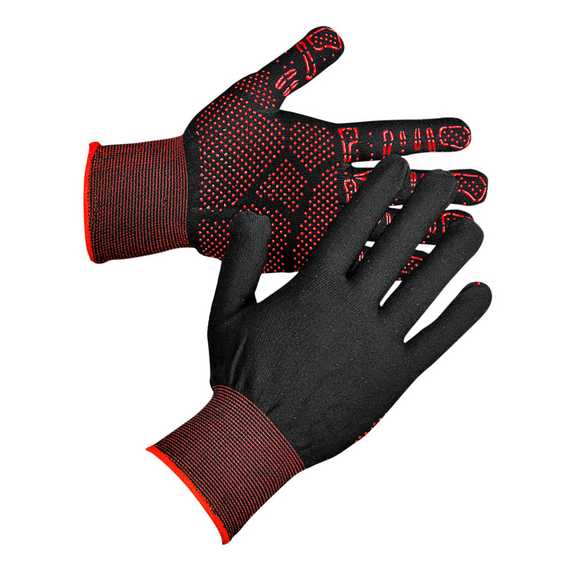 Перчатки из полиэфира МИКРО С ПВХ черные