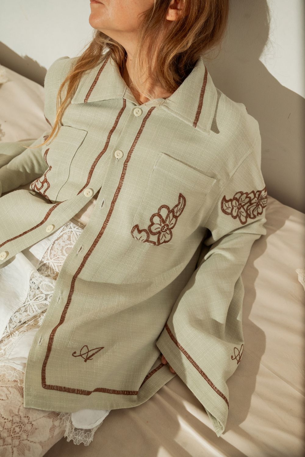 Рубашка Soeurs с Инициалами бежевая