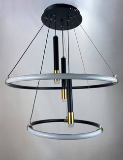 Светильник подвесной светодиодный Lanbos, LED 80 Вт, черный с золотом