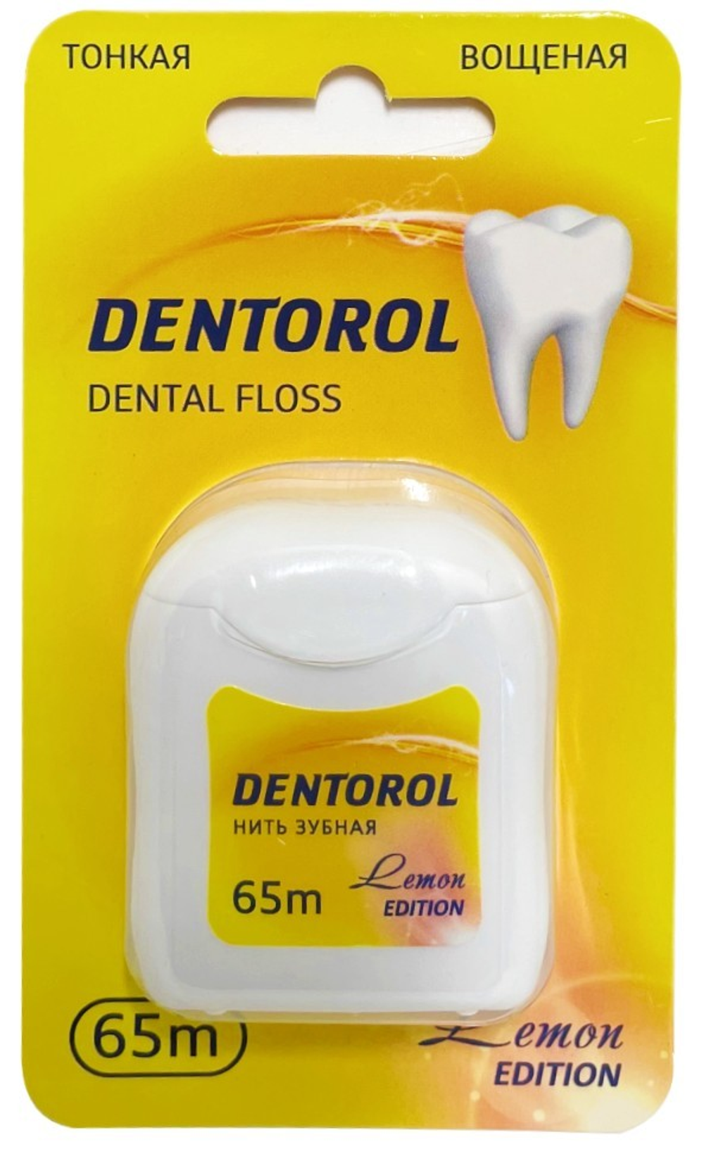 Зубная нить Dentorol 65 м (лимон)