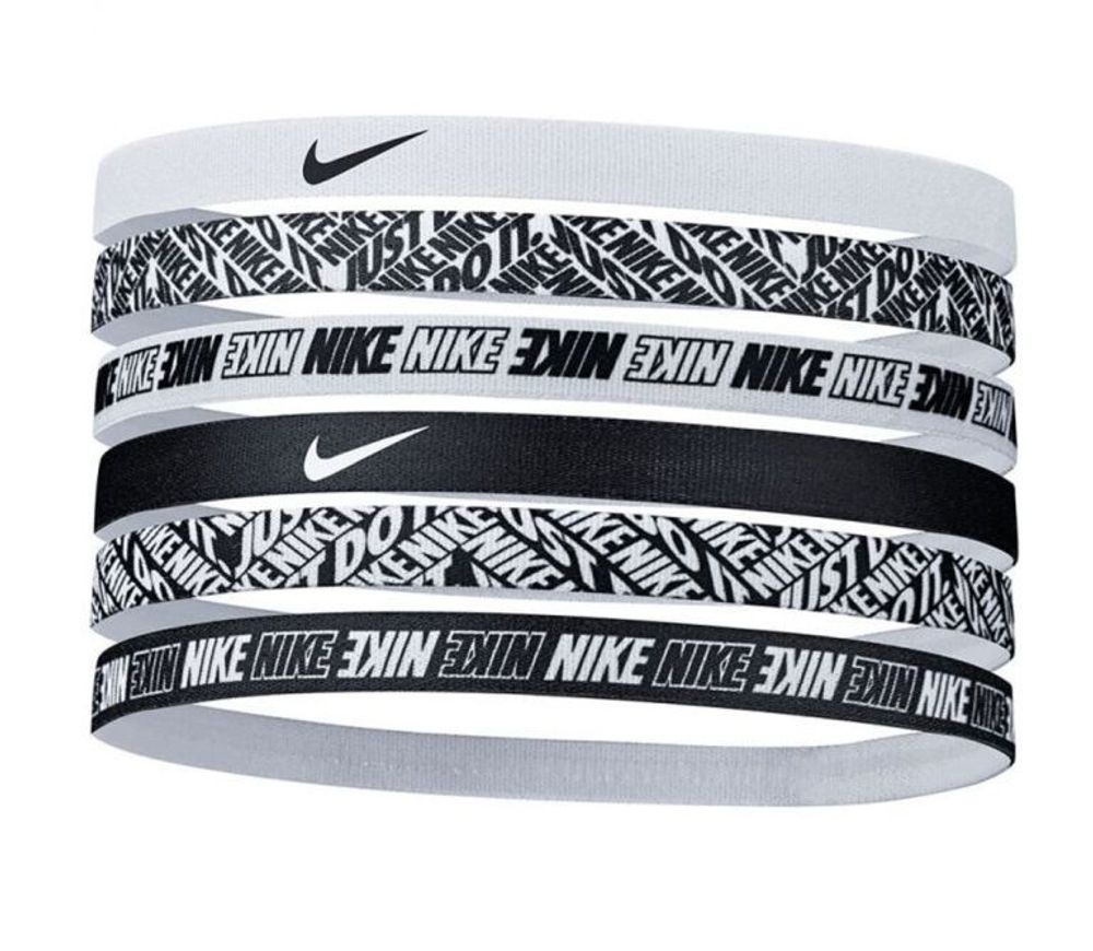 Резинка на голову Nike Printed Headbands 6PK - white/white/white