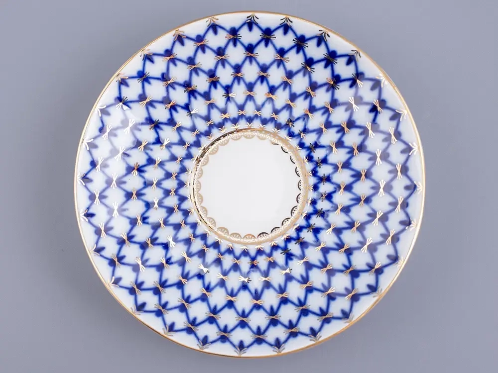 Бокал с блюдцем Ленинградский Кобальтовая сетка 360 мл арт. 81.13955.00.1