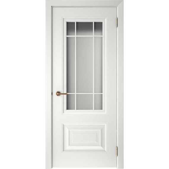 Фото межкомнатной двери эмаль Текона Смальта 46 белая остеклённая
