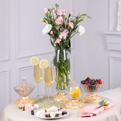 Сахарница стеклянная с крышкой Боа Айвори