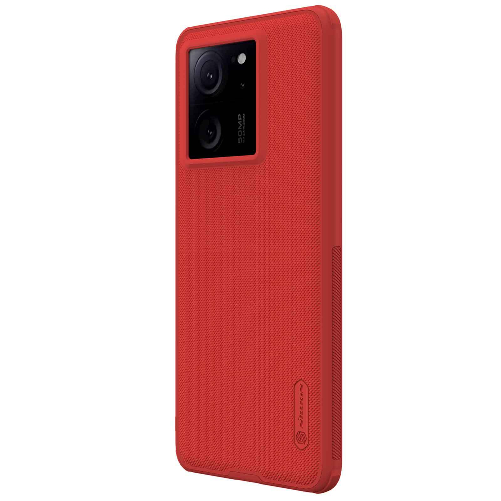 Усиленный защитный чехол красного цвета от Nillkin для смартфона Xiaomi 13T, 13T Pro и Redmi K60 Ultra, серия Super Frosted Shield Pro