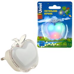 DTL-308-Яблоко-RGB-3LED-0.5W Светильник-ночник. Без выключателя. Блистер