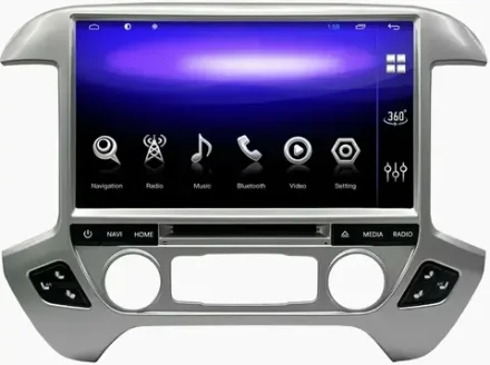 Магнитола для GMC Denali (рамка серебро) - Carmedia ZH-C1301S дисплей 13.3" на Android 12, 8Гб+128Гб, CarPlay, 4G SIM-слот