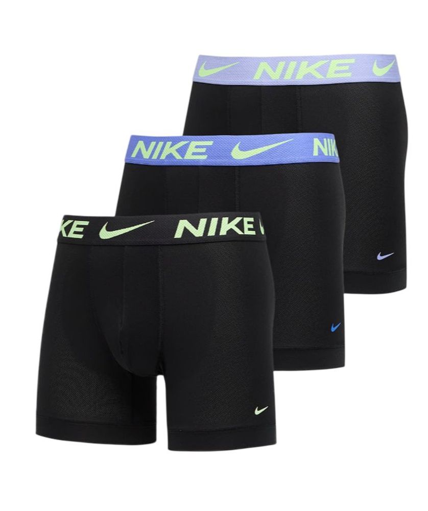 Мужские спортивные боксеры Nike Dri-Fit Brief 3P - black light thistle/saphir anthracit