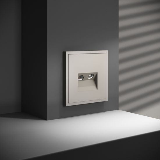 Розетка телевизионная встраиваемая VOLTUM S70 TV+RJ45 кат. 6, (кашемир)