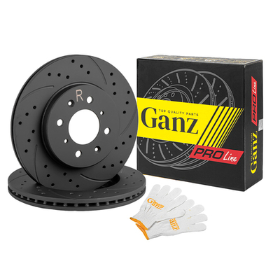 Диск тормозной передний перфорированный PRO-Line с покрытием (компл.2 шт) HONDA Jazz 02-08/City III 02-04,IV 08-13 D=258 GANZ GIJ06192S