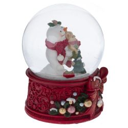 GAEM Фигурка декоративная "Снеговик" в стекл шаре (ключ, муз), L10 W10 H14 см, 2в.